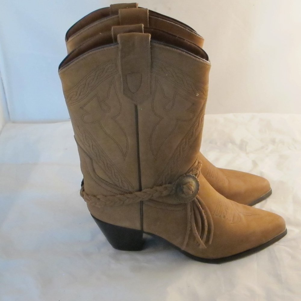 Oak Tree Farms suede Cowboy Western boots 7 1/2